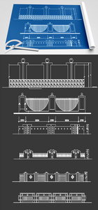护栏CAD图纸素材图片