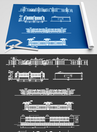 护栏CAD图纸素材图片