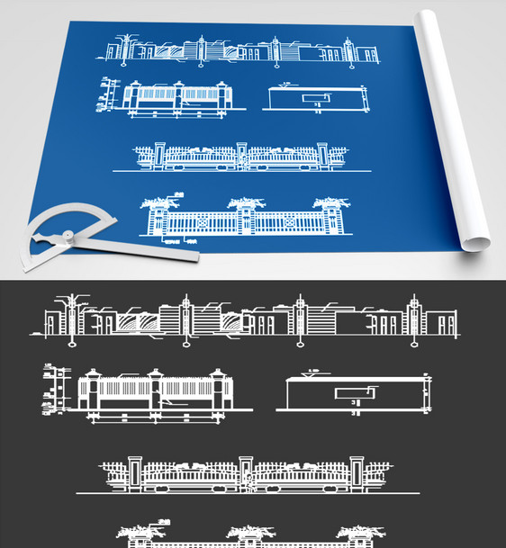 护栏CAD图纸素材图片