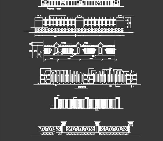护栏CAD图纸素材图片