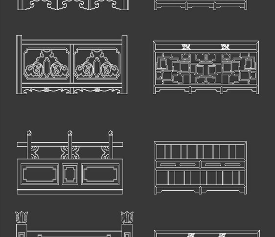 护栏CAD图纸素材图片