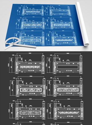 护栏CAD图纸素材图片