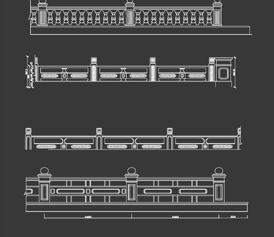 护栏CAD图纸素材图片