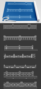 护栏CAD图纸素材图片