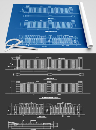 护栏CAD图纸素材图片