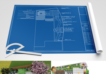 别墅园林户外全套方案设计图纸全案设计高清图片