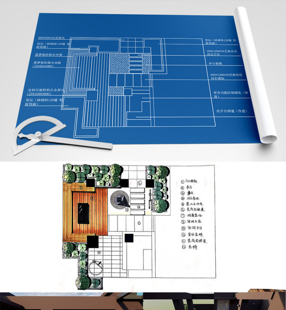别墅园林户外全套方案设计图纸全案设计图片