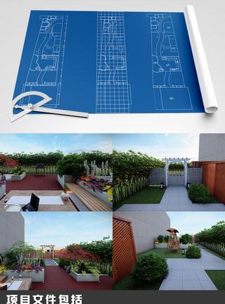 室内渲染图别墅园林户外全套方案设计图纸全案设计模板