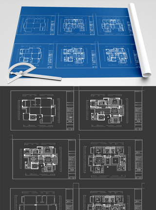 cad施工图CAD小区中式传统户型图CAD图纸模板