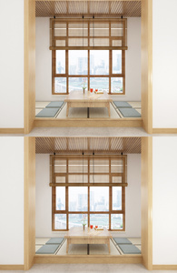 新中式日式家居窗户场景设计图片