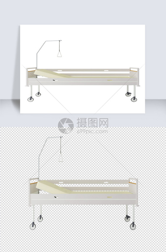 2020年米色医院用急救病床模型图片