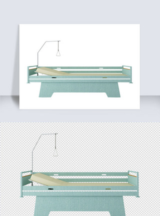 2020年绿色医院高级病房病床模型图片