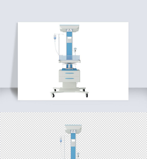 2020年白色蓝色医院急救医疗器械模型图片