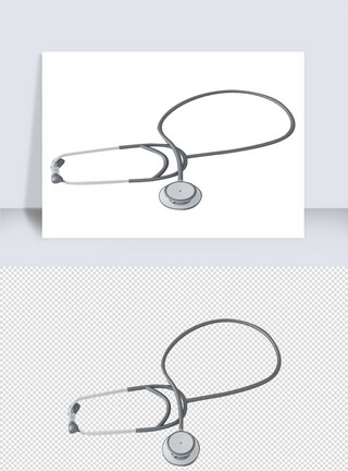 医院医疗检查听诊器单体模型图片