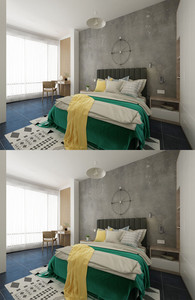 北欧工业风卧室设计图片