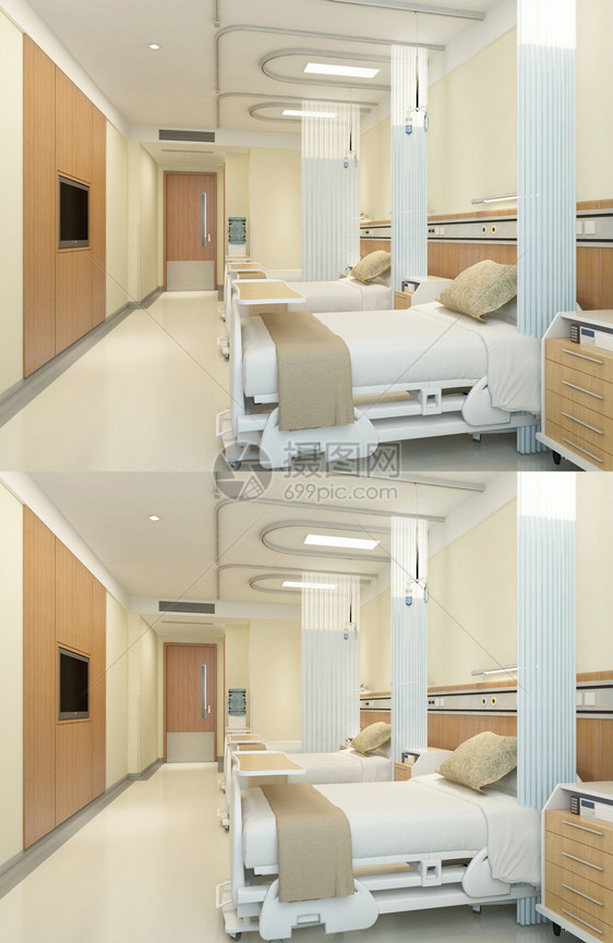 医院豪华医疗病房模型设计图片