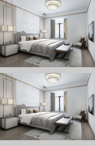 2020年新中式家居卧室空间设计图片
