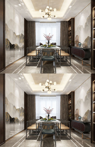 2020年家装新中式餐厅空间设计图片