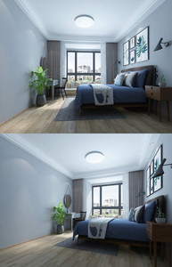 现代北欧简约卧室空间设计图片