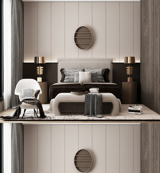 现代卧室效果图设计图片