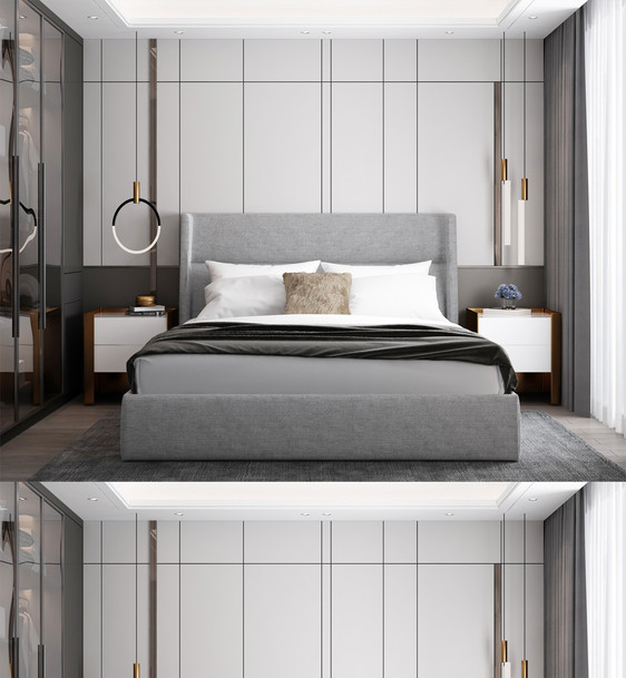 现代卧室效果图设计图片