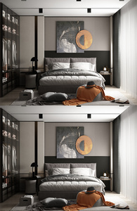 现代家居卧室场景设计图片