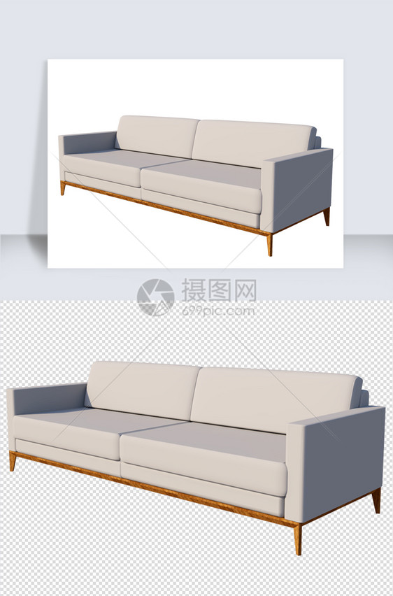 中式简约白色客厅大沙发图片