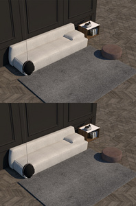 中式沙发室内设计SU模型图片