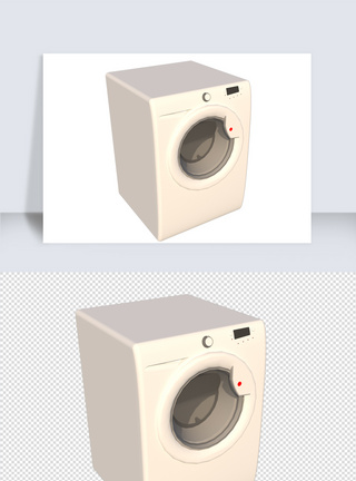 白色矢量图草图大师洗衣机SU矢量模型模板