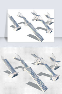 电梯走廊楼梯阶梯SU模型图片