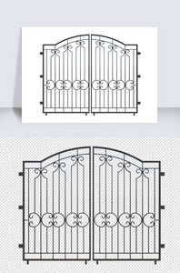 欧式铁艺门SU模型图片