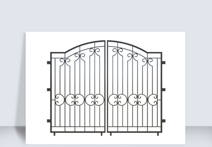 欧式铁艺门SU模型高清图片