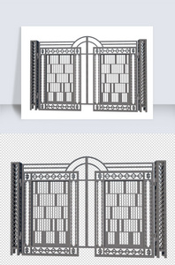 欧式铁艺门SU模型图片