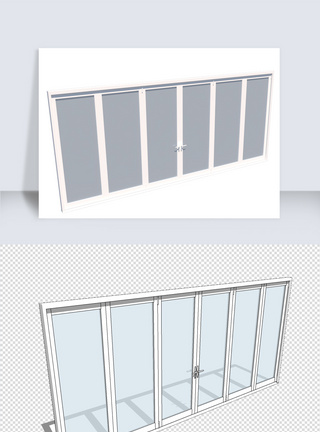 窗户玻璃透明五金SU窗户模型模板