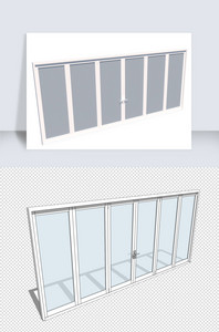 透明五金SU窗户模型图片