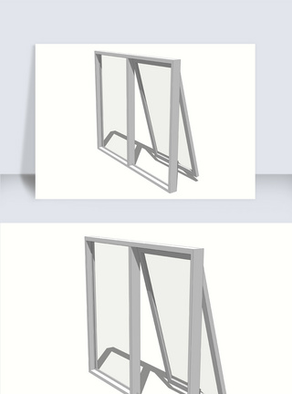 窗户SU模型透明窗开窗办公窗模板