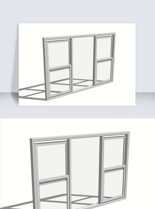 窗户SU模型透明窗开窗办公窗模板