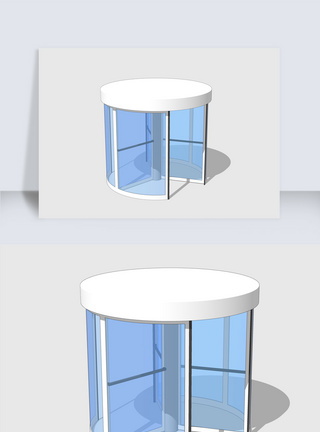 电梯自动门旋转门SU模型图片