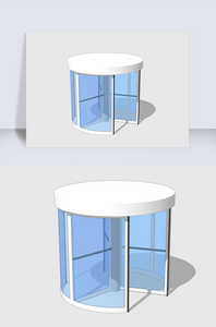 电梯自动门旋转门SU模型图片