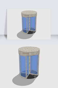 电梯自动门旋转门SU模型图片