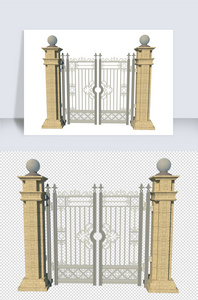 铁门欧式边框SU模型图片