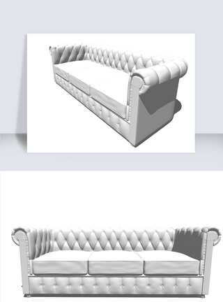 室内欧式简约沙发SU模型欧式沙发图片