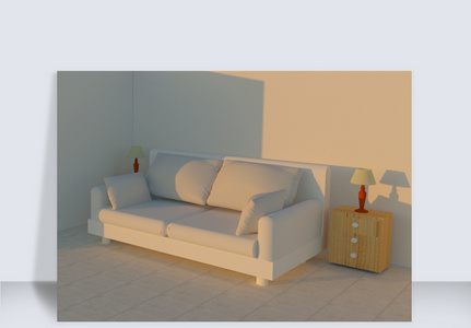 室内简约沙发SU模型图片