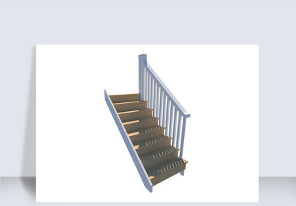 立体楼梯su模型图片