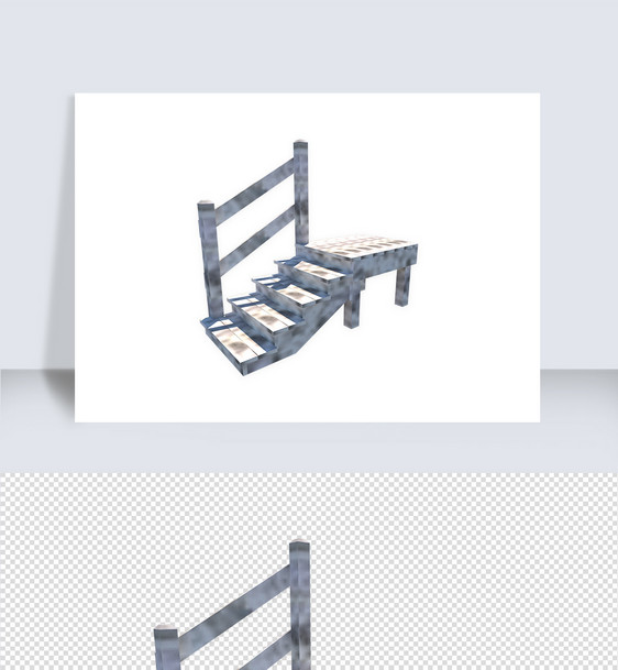 立体楼梯su模型图片
