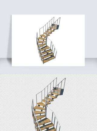 立体楼梯su模型图片