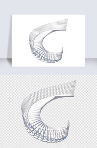 立体楼梯su模型图片