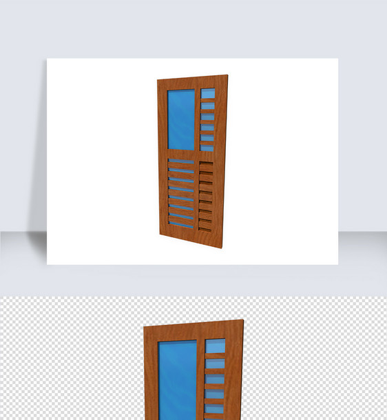 立体房门窗户su模型图片