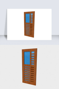 立体房门窗户su模型图片