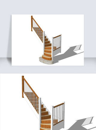 楼梯装饰楼梯五金建模SU模型SU矢量图装修矢量图模板